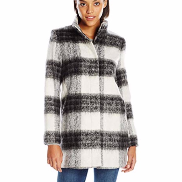 Kensie Jackets & Blazers - Kensie  Wool Blend Blanket Plaid Coat